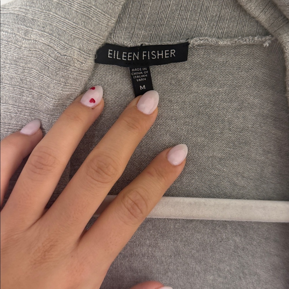 Eileen Fisher Light Gray Women's Cardigan size medium - Picture 7 of 8